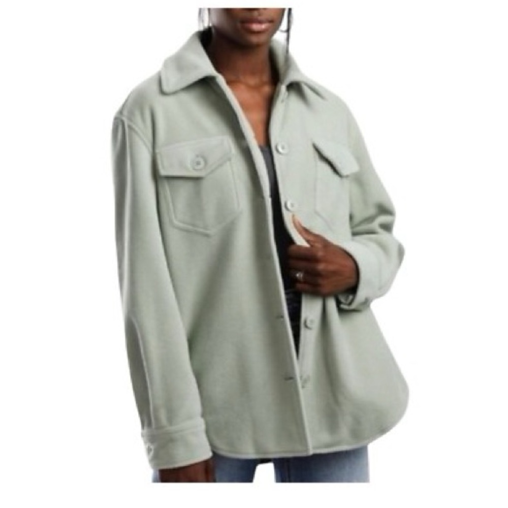 Joie Sage Green Felted Shacket
Button-up Shirt‎ Jacket Pockets Size M